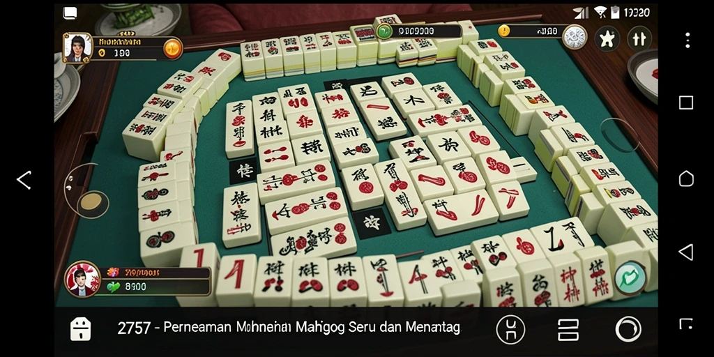 Tampilan gameplay seru dari 2757 dengan tantangan Mahjong menarik.