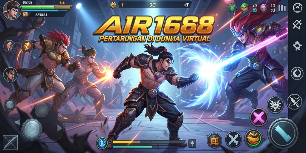Tampilan pertarungan seru di AIR168 dengan karakter-karakter menawan.