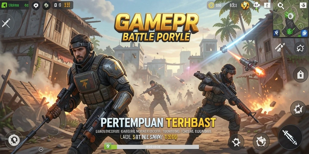 Tangkapan layar dari gameplay GAMERP yang penuh aksi Battle Royale.