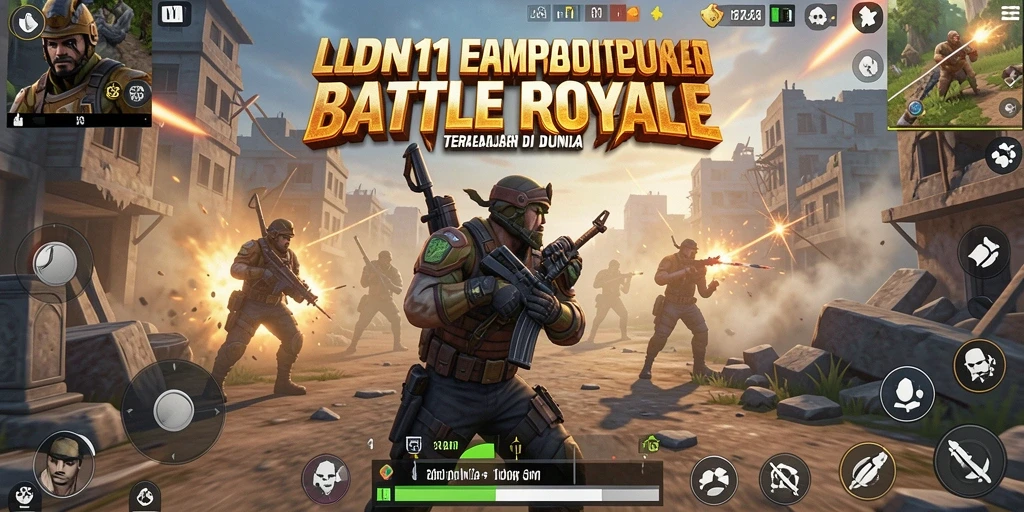 Tangkapan layar gameplay LDN11 yang menampilkan pertempuran seru di arena Battle Royale.