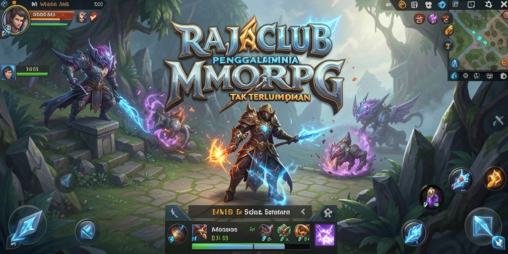 Tampilan aksi seru di gameplay RAJACLUB MMORPG.