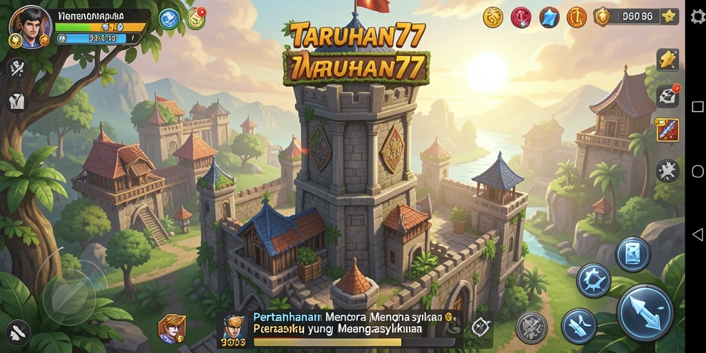 Tampilan gameplay TARUHAN77 yang mendebarkan dalam Tower Defense.
